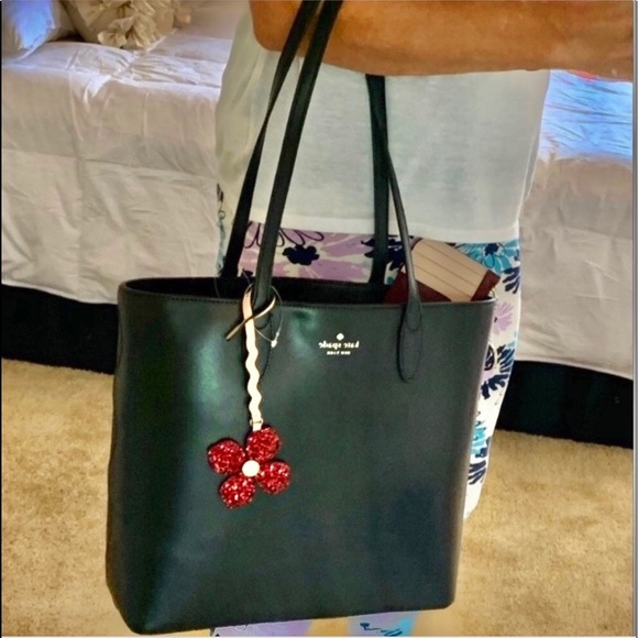 🆕KSNY BLACK LEATHER KERRI MEDIUM TOTE BNWT - Picture 2 of 13